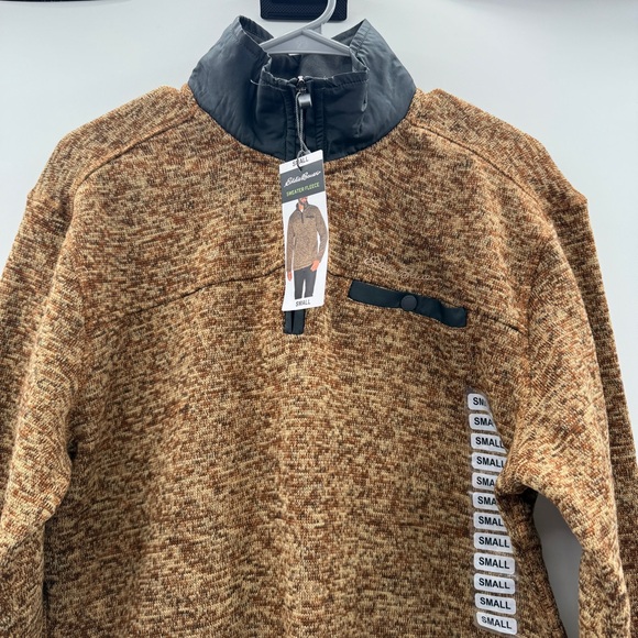 Eddie Bauer NWT 1/4 Zip Fleece Pullover Men's Size Small Rust Heather - Picture 4 of 11